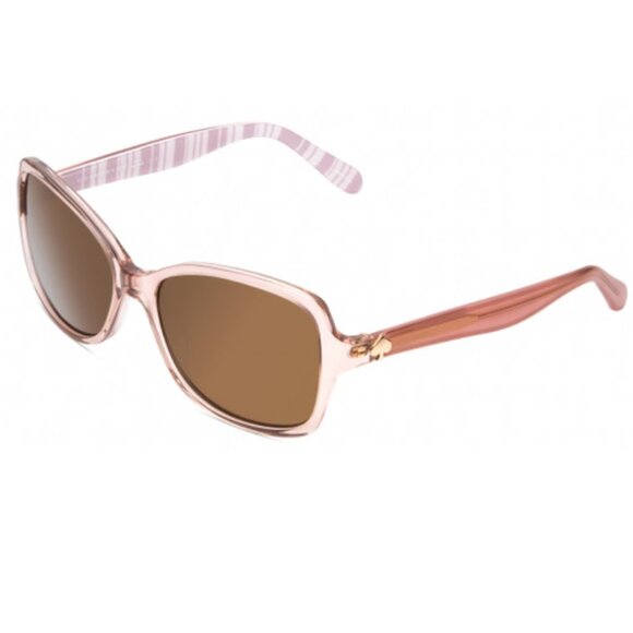 KATE SPADE AYLEEN Lady Classic Designer Sunglasses Pink Crystal/White/Brown 56mm - Picture 1 of 3